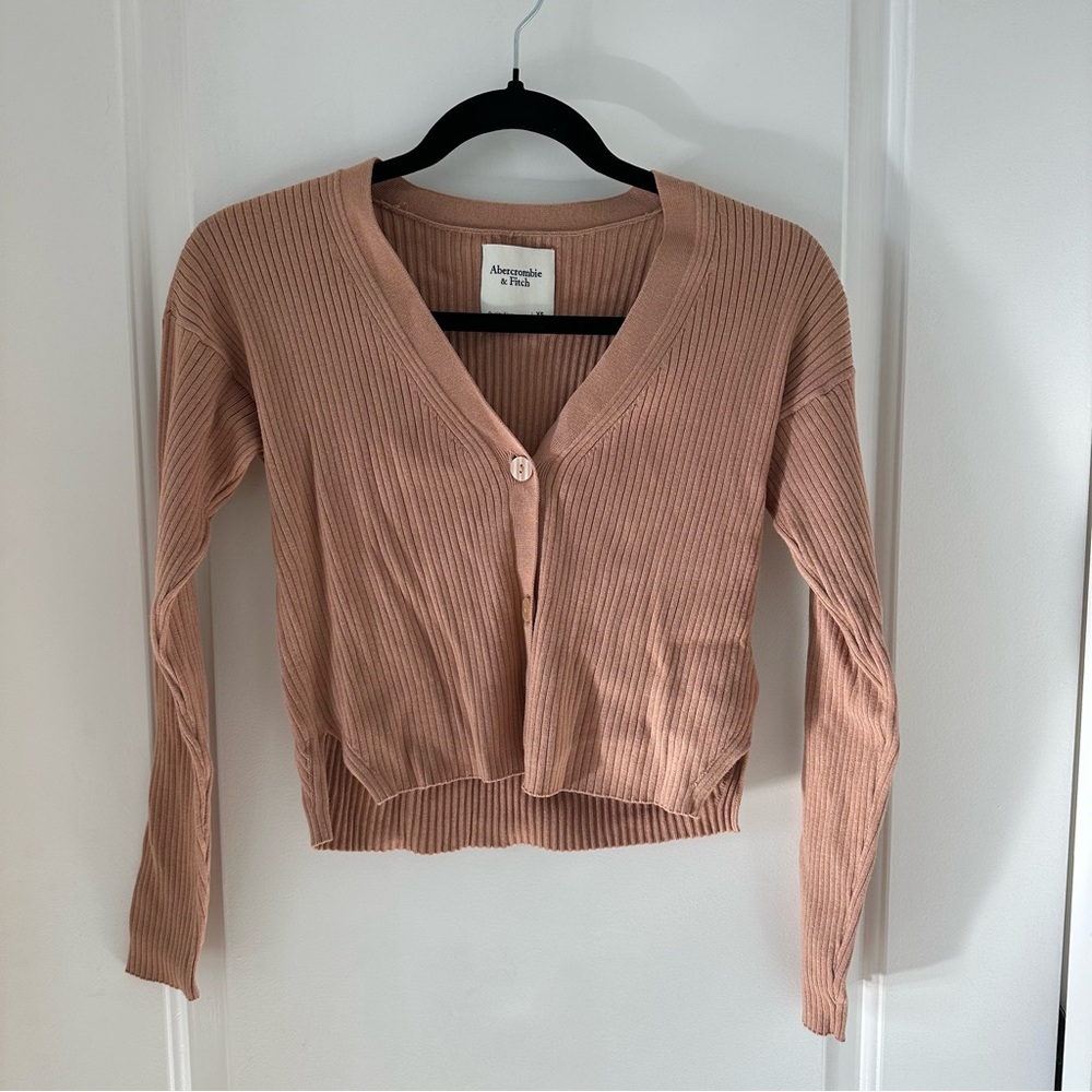 Abercrombie & Fitch Women's Button Down Ribbed Top - Tan